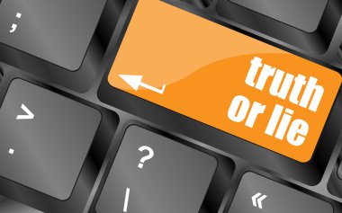 truth or lie button on computer keyboard key, vector illustration