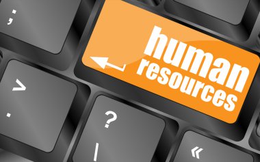 human resources button on computer keyboard key, vector illustration