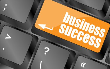 business success button on computer keyboard key, vector illustration