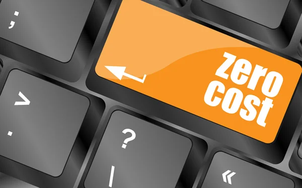 Zero cost button on computer keyboard key, vector illustration — Stock Vector