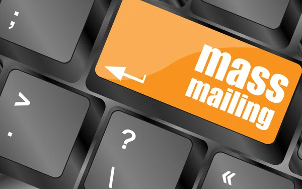 Concetto di marketing: tastiera per computer con la parola Mass Mailing, illustrazione vettoriale — Vettoriale Stock