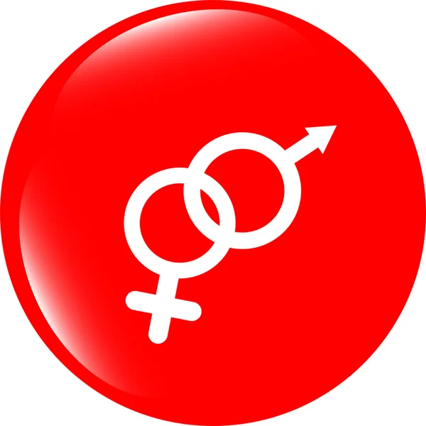 Vector icon web button with male female symbol — Stock Vector