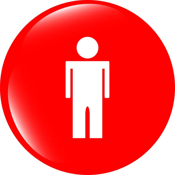 Vector icon button with man inside — Stock Vector