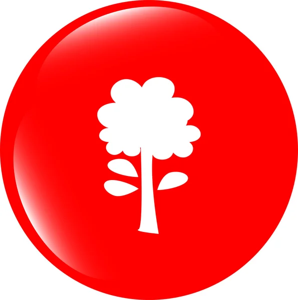 Иконка векторного дерева на круглой коллекции кнопок — стоковый вектор