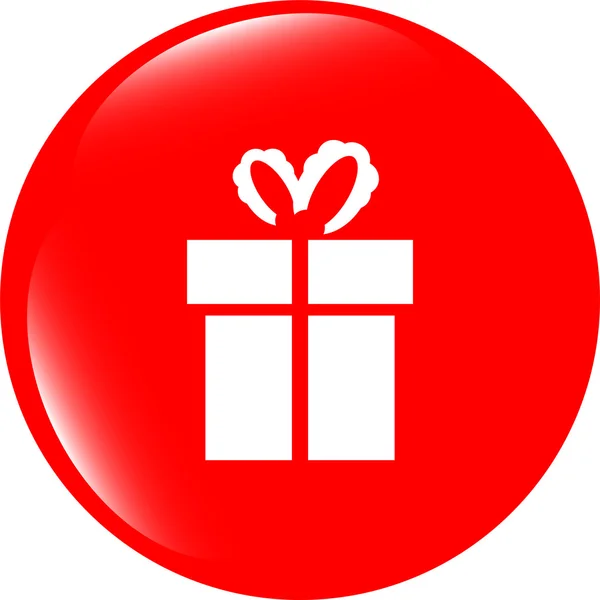 Vektör tatil hediye kutusu kutsal kişilerin resmi web düğme — Stok Vektör