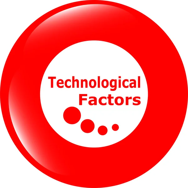 Vector technological factors web button, icon isolated on white — Stock Vector