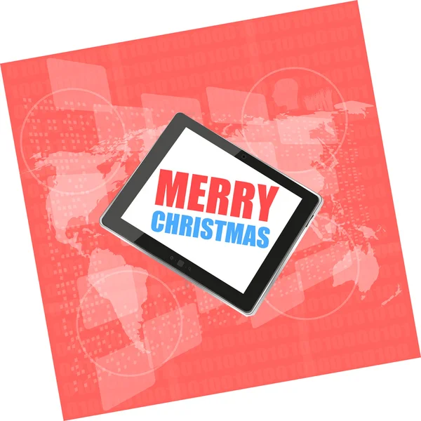 Vector mobile phone tablet pc with Merry Christmas design — Stock vektor