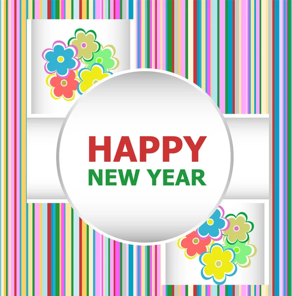 Feliz Ano Novo lettering cartão de saudação. Ilustração vetorial —  Vetores de Stock