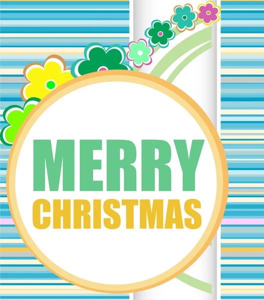 メリー クリスマスと幸せな新年の挨拶カード ベクトル図をレタリング — ストックベクタ