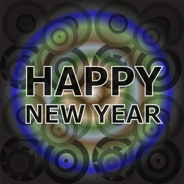 Σχεδιασμός όμορφο κείμενο του Ευτυχισμένο το νέο έτος σε αφηρημένο φόντο. Vector εικονογράφηση — Διανυσματικό Αρχείο