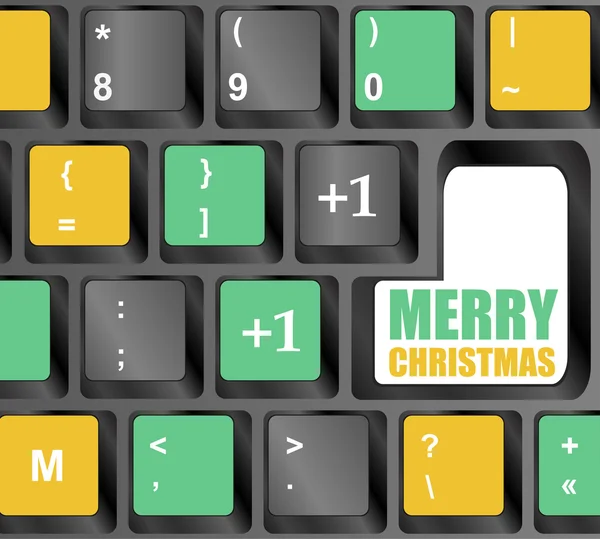 Computer Keyboard with Merry Christmas Key vector illustration — Stockvector