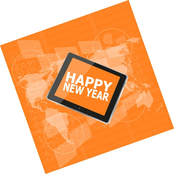 Telefon komórkowy wektor tablet pc z projektu szczęśliwego nowego roku — Wektor stockowy
