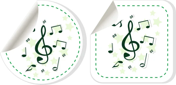 Songs for kids icon. Musical notes, melody sign. Globe, download and speech bubble buttons. Winner award symbol. Vector — Wektor stockowy