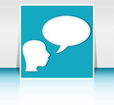 man with Speech Bubbles over his head vector illustration