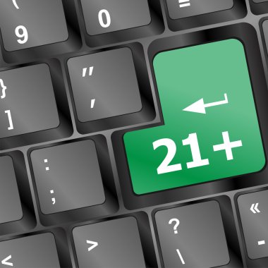 only 21 plus button on keyboard vector illustration