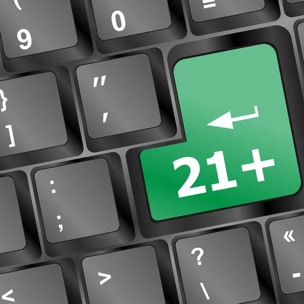 Only 21 plus button on keyboard vector illustration — 图库矢量图片#