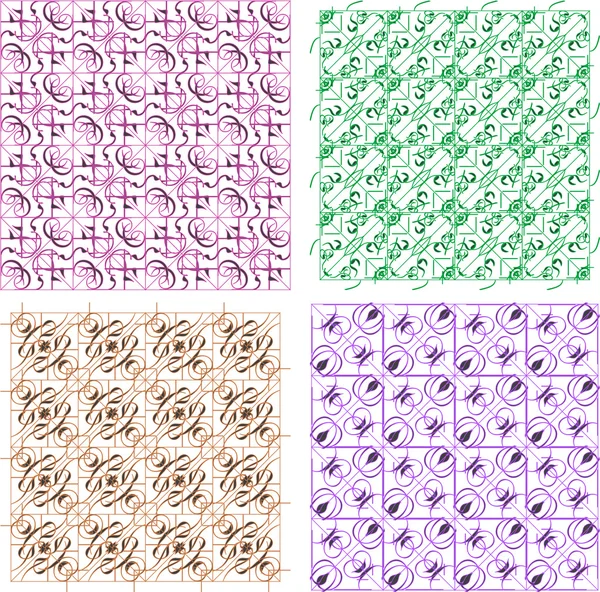 Vector set abstract seamless patterns — Stock Vector