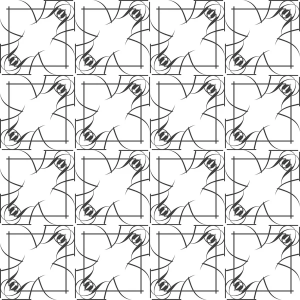 Einfaches geometrisches Vektormuster - Vektorlinien auf weißem Hintergrund, schwarz und weiß — Stockvektor