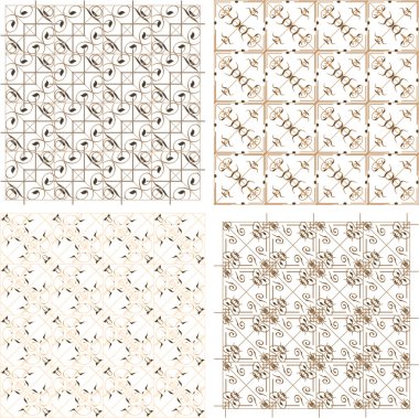 kesintisiz geometrik desenleri kümesi, vektör arka plan toplama.