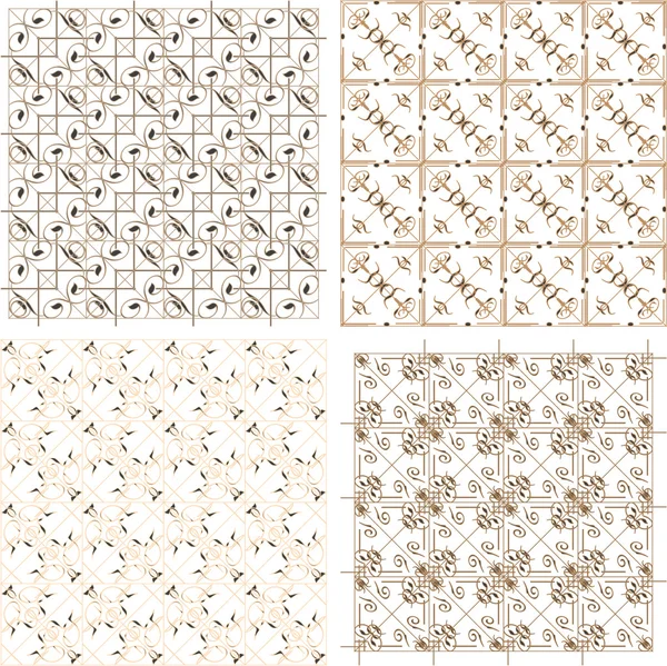 Geometric seamless patterns set, vector backgrounds collection. — Stock Vector