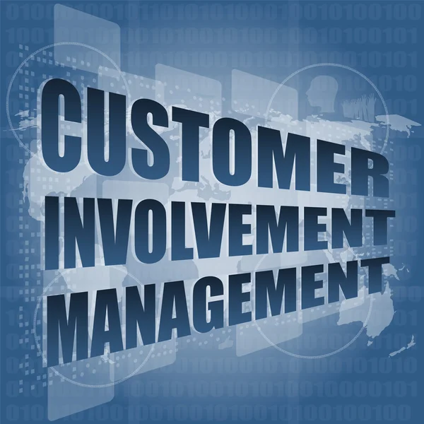 Customer involvement management word on business digital screen vector illustration — Wektor stockowy