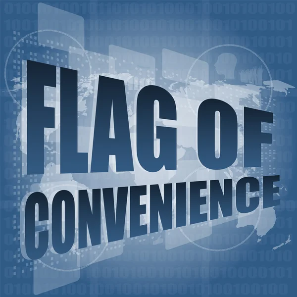 Flag of convenience word on digital touch screen vector illustration — Stockový vektor