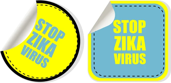 Zika virus texto icono web botón aislado en blanco. ilustración vectorial — Vector de stock