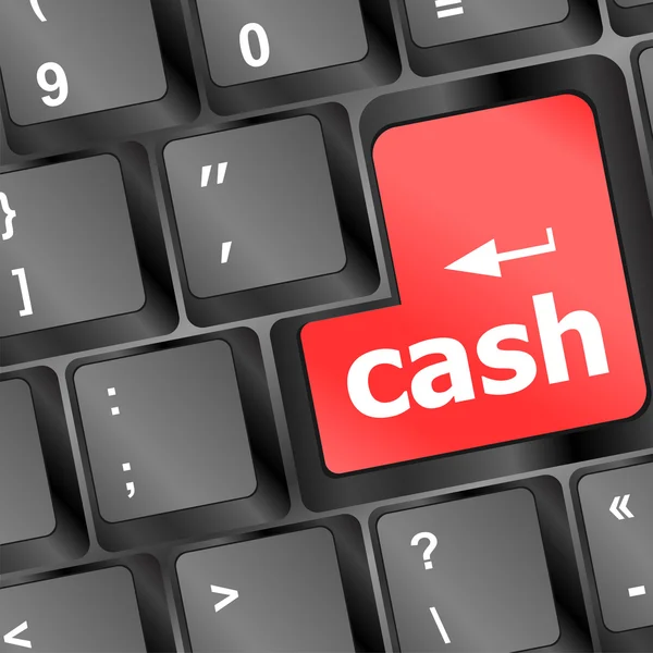 Cash for investment concept avec un bouton rouge sur l'illustration vectorielle du clavier de l'ordinateur — Image vectorielle
