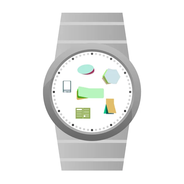 Vector Smart Watch Iconos aislados en blanco — Archivo Imágenes Vectoriales