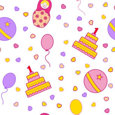 Sorunsuz çocuk arka plan. Sorunsuz vektör çizim. Şirin Dikişsiz desen tasarımı, ambalaj, baskı, tekstil, Tasarım Web siteleri, el ilanları ve reklam broşürleri için elemanları ile