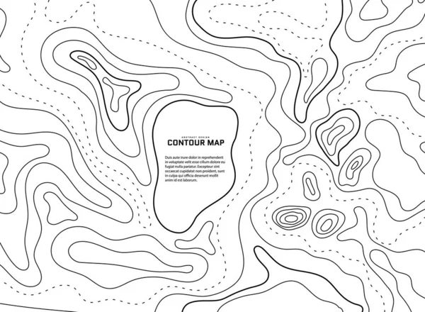 地形図の抽象的な背景。概要漫画の風景です。白い背景に地形救援マップ。波線でモダンなカバーデザイン。天気図ベクトル図アウトラインパターン. — ストックベクタ