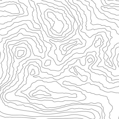 Topografik harita soyut arkaplan. Taslak haritalama manzarası. Topografik yardım haritası beyaz arka planda. Dalgalı çizgileri olan modern kapak tasarımı. Hava haritası şablonlu vektör illüstrasyonu.