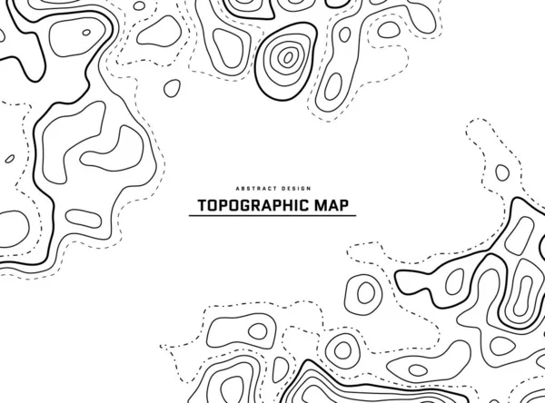 Topographic map abstract background. Outline cartography landscape. Topographic relief map on white backdrop. Modern cover design with wavy lines. Vector illustration with weather map outline pattern. — Stock Vector