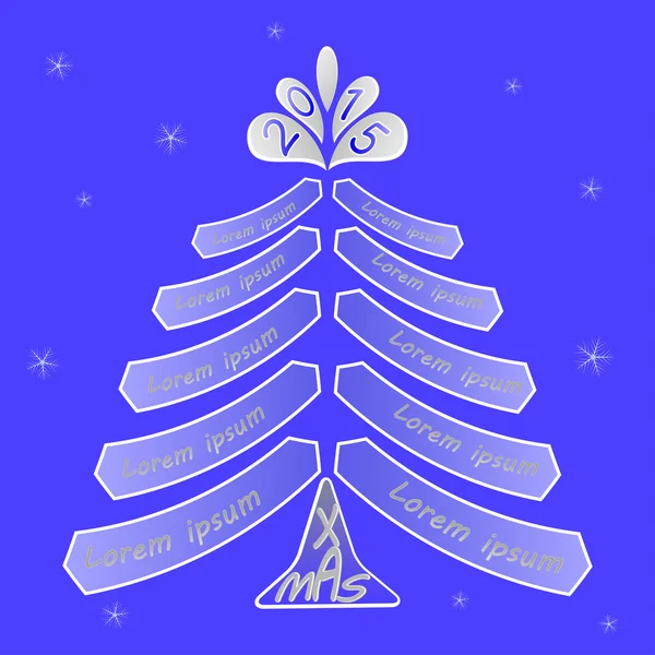 Árbol de Navidad con espacio para escribir deseos — Vector de stock