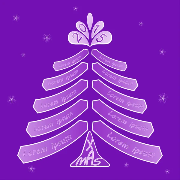 Árbol de Navidad con espacio para escribir deseos — Vector de stock