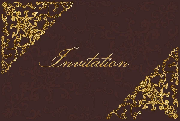 Carte d'invitation vintage. Modèle de conception de cadre pour la carte de voeux et de mariage — Image vectorielle