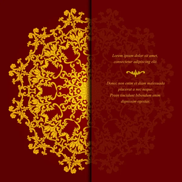 Plantilla marco ornamental para tarjeta de felicitación e invitación a la boda — Vector de stock