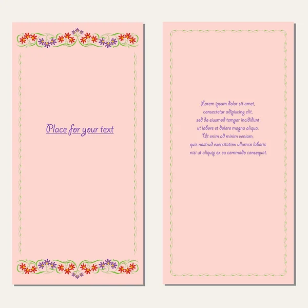 Mall för bröllop eller inbjudan kort med abstrakt floral bakgrund — Stock vektor