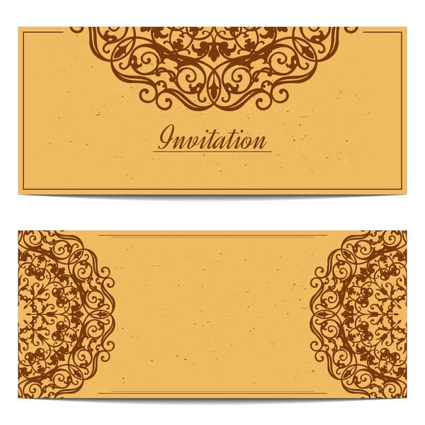 Tarjetas de felicitación vintage en estilo oriental — Vector de stock