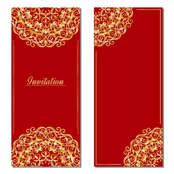 Tarjetas de felicitación vintage en estilo oriental — Vector de stock