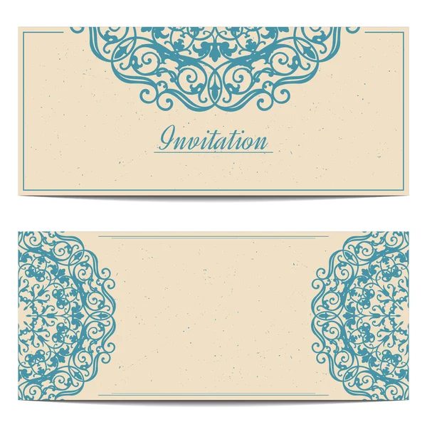 Template of vintage greeting card in eastern style with old paper texture — Stock Vector