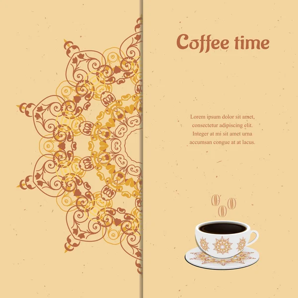 Karte mit Tasse Kaffee — Stockvektor