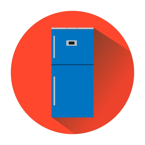 Pictogram blauwe koelkast in de rode cirkel — Stockvector