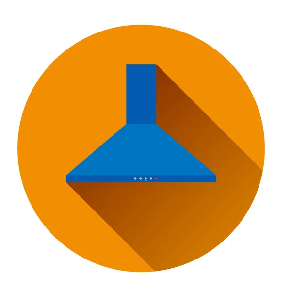 Pictogram blauwe keuken kap in een oranje cirkel — Stockvector