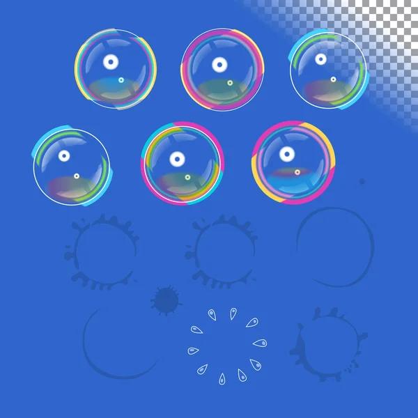 Ensemble de bulles de savon vectorielles — Image vectorielle