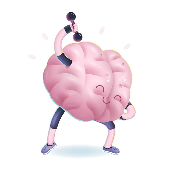 Train your brain, dumbbells exercises — Stock Vector