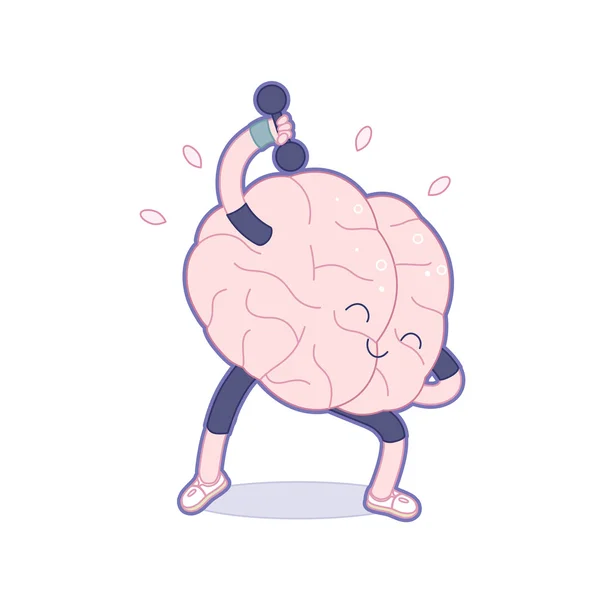 Entrena tu cerebro, ejercicios de pesas — Vector de stock