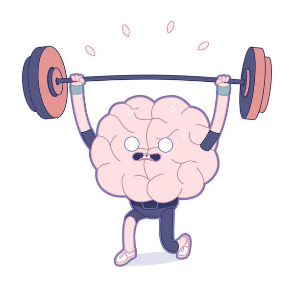 Treine o seu cérebro, levantamento de peso —  Vetores de Stock