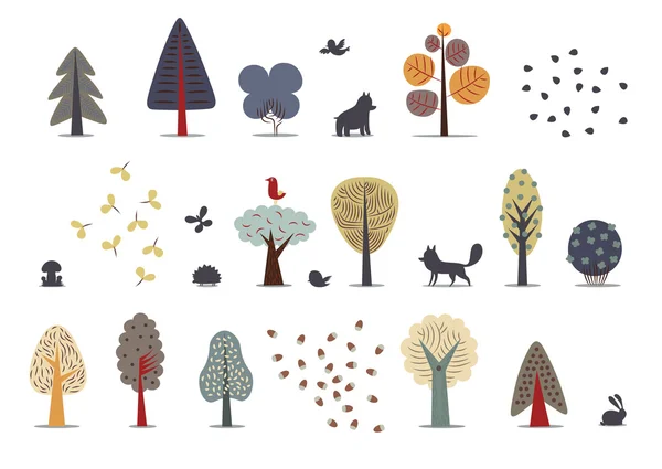 Forest trees set Royalty Free Stock Illustrations