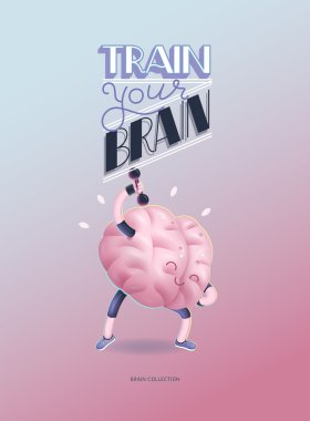 Beyin Posterinizi yazı, halter alıştırmalar ile tren